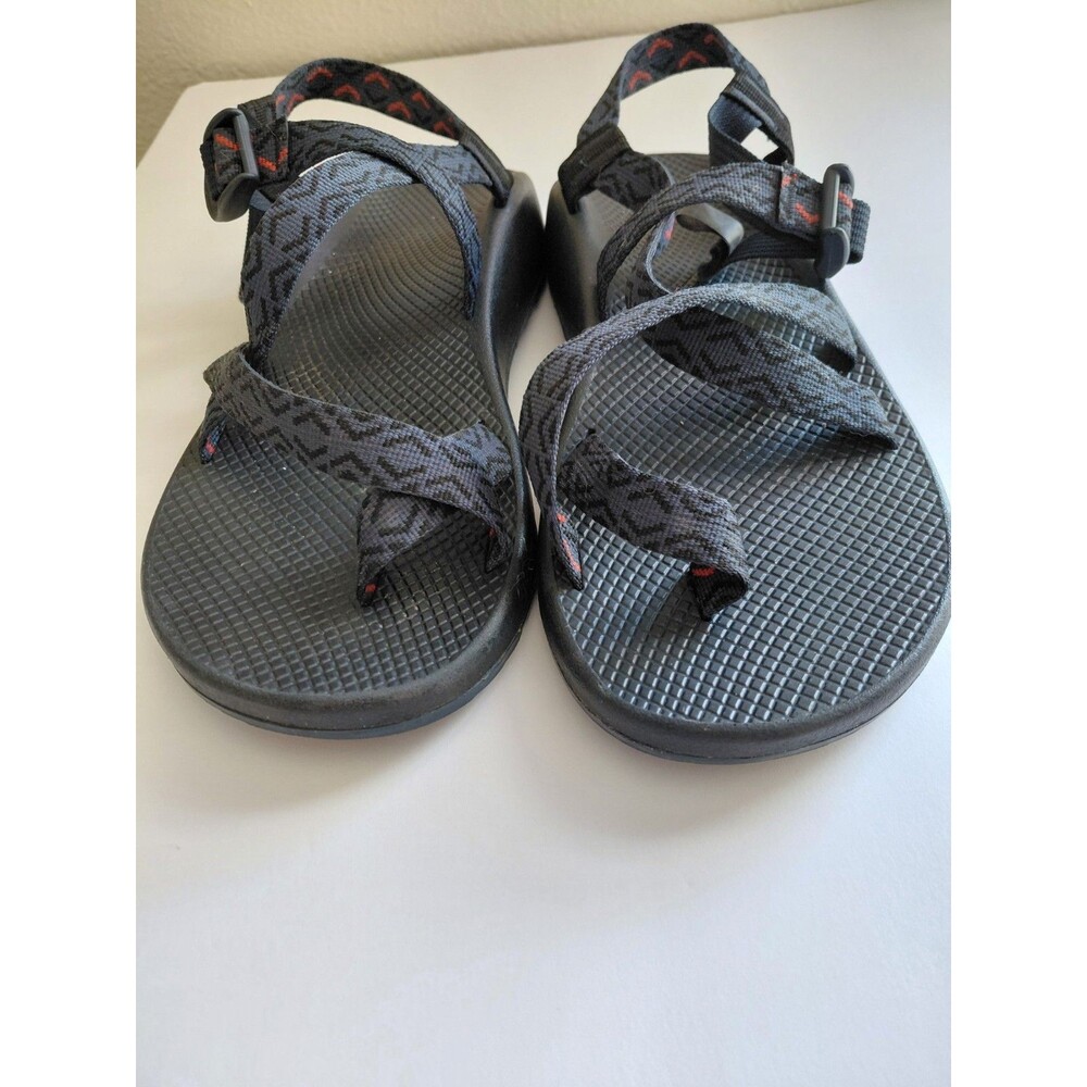 CHACO- Men's 12  Grey & Black RIVER WATER Shoes Hiking Sports Sandals  Toe Loop